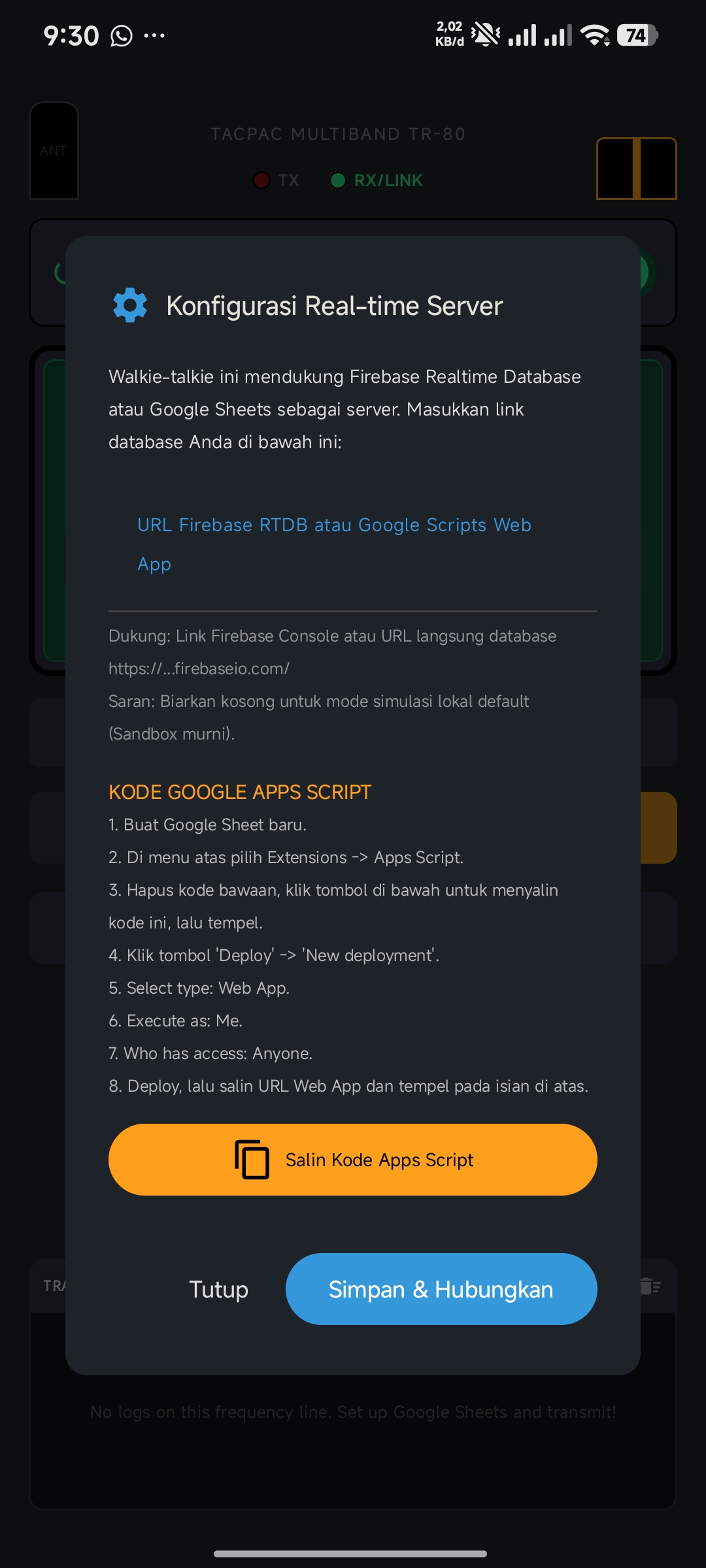 WALKIE TALKIE SS EDISI Screenshot