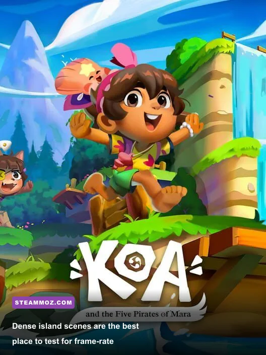 Koa exploring a colorful island in Koa and the Five Pirates of Mara