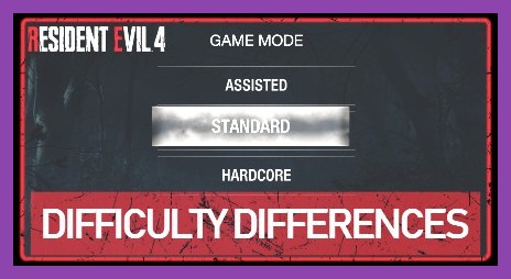 Resident Evil 4 Remake difficulty settings menu showing Assisted mode description