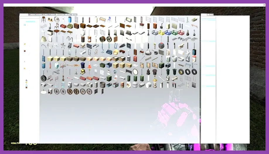 Garry's Mod spawn menu and physics gun