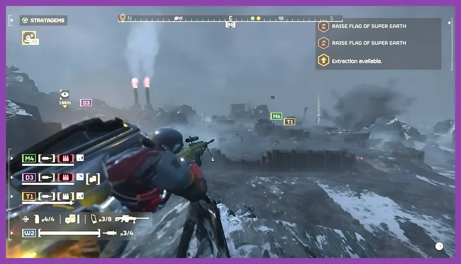 Recon class using M‑105 Sniper rifle on a battlefield