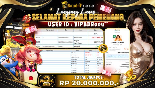 BANDARTOTO JACKPOT PG-MAHJONG WAYS 20 JUTA DIBAYAR LUNAS,-