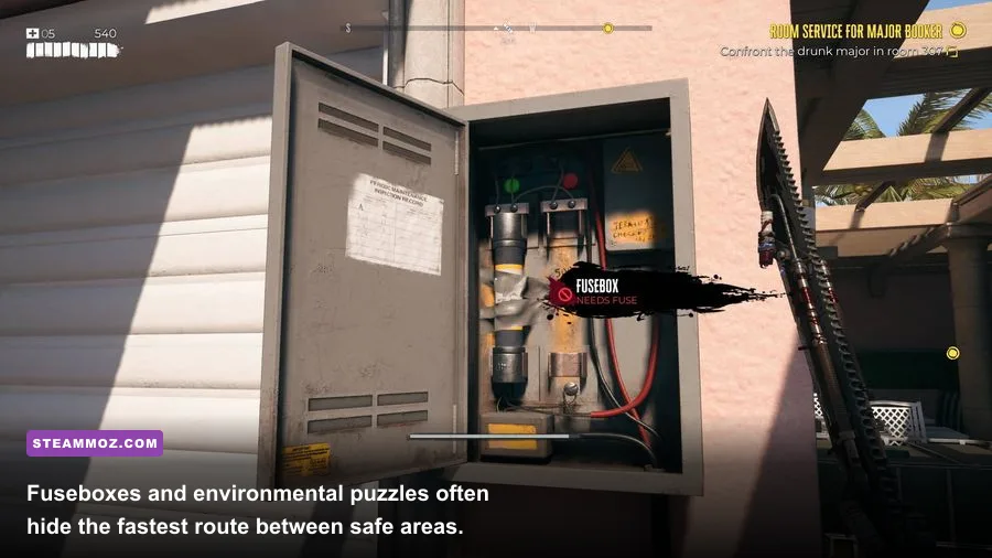 Dead Island 2 fuse box opening a locked shortcut in Bel-Air