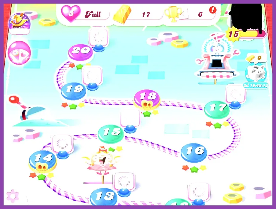 Candy Crush Saga level map showing hundreds of stages