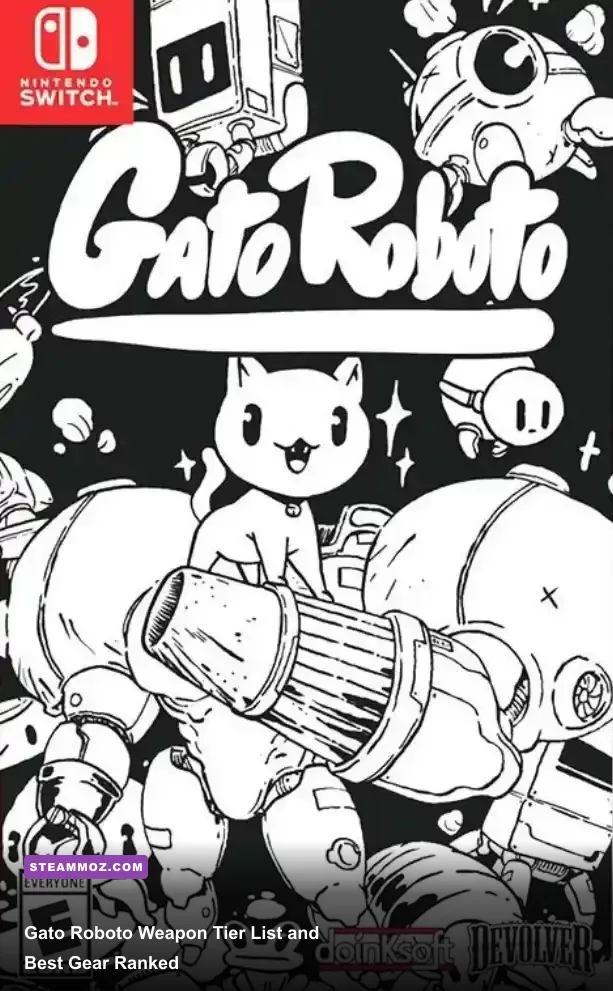 Kiki piloting the mech suit during combat in Gato Roboto