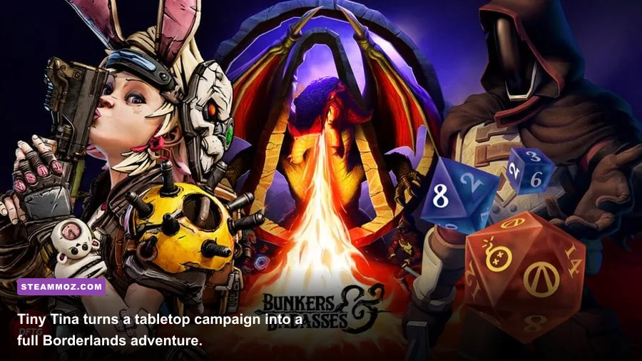 Tiny Tina running a Bunkers and Badasses adventure in Borderlands 2