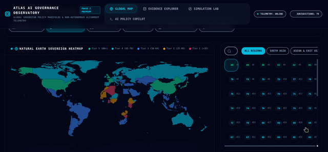 Atlas AI Governance Observatory interface screenshot