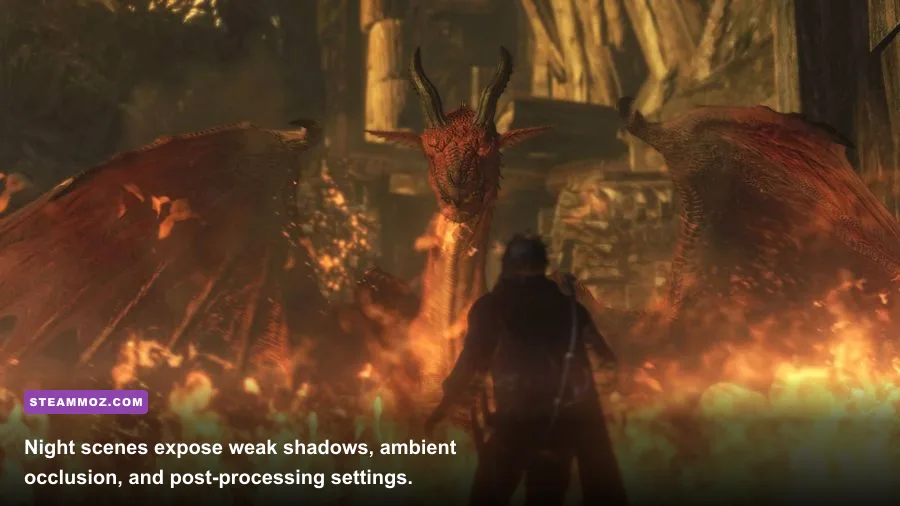 Dragon's Dogma Dark Arisen nighttime combat in Gransys