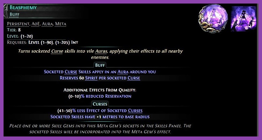 Utility skill gems such as auras and curses in PoE 2