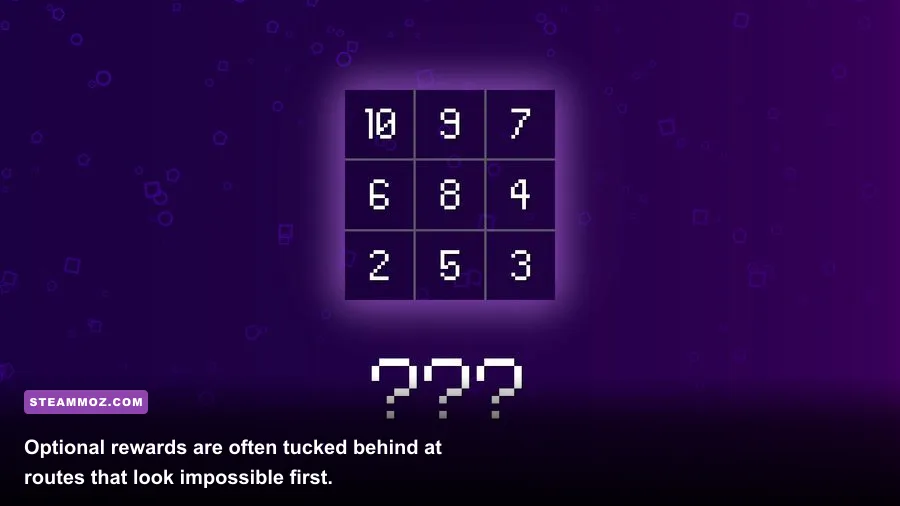 Deleveled hidden reward collectible inside an optional puzzle route
