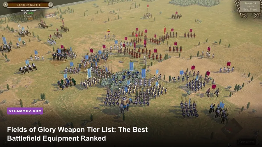 Field of Glory II army formations fighting across an ancient battlefield