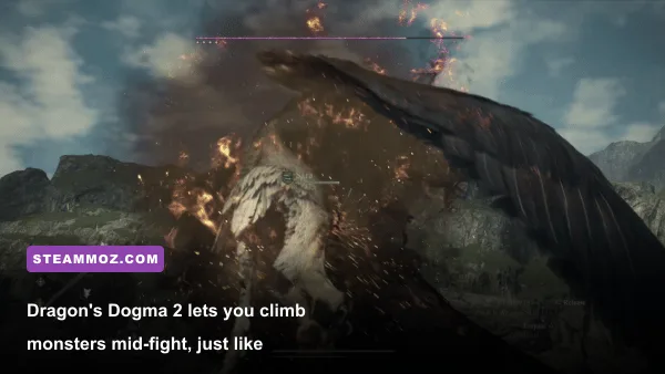 Arisen battling a Griffin in Dragon's Dogma 2