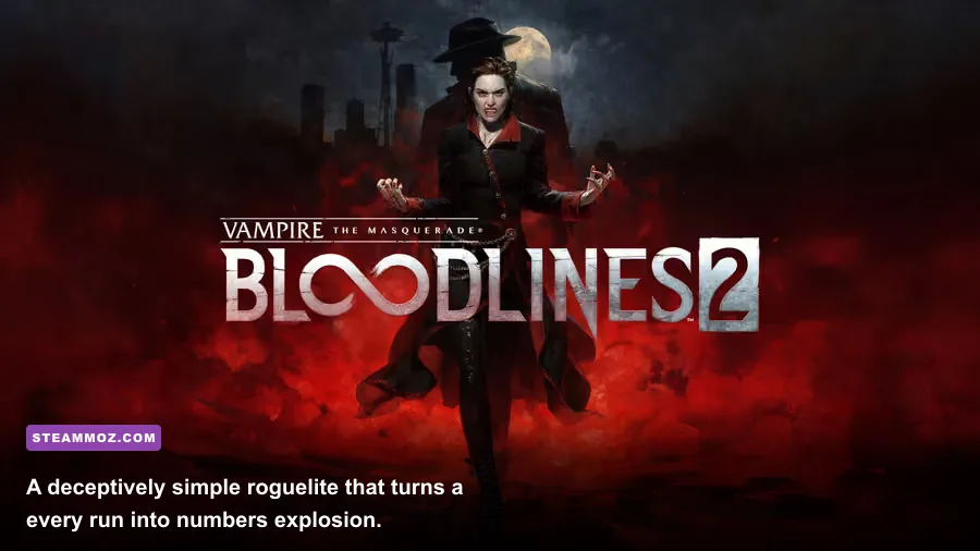 Vampire Survivors PC gameplay showing a powerful evolved weapon build