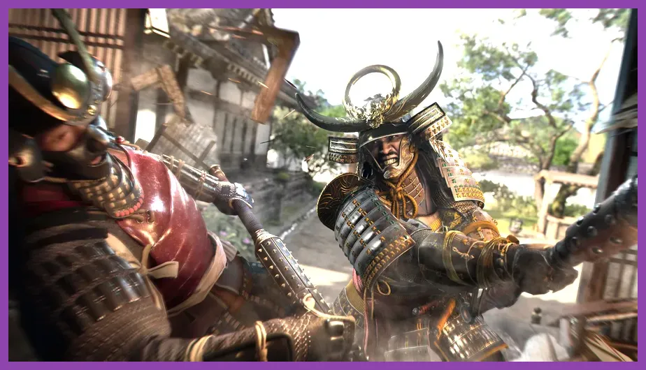 Yasuke fighting armored enemies with a long katana in Assassin’s Creed Shadows