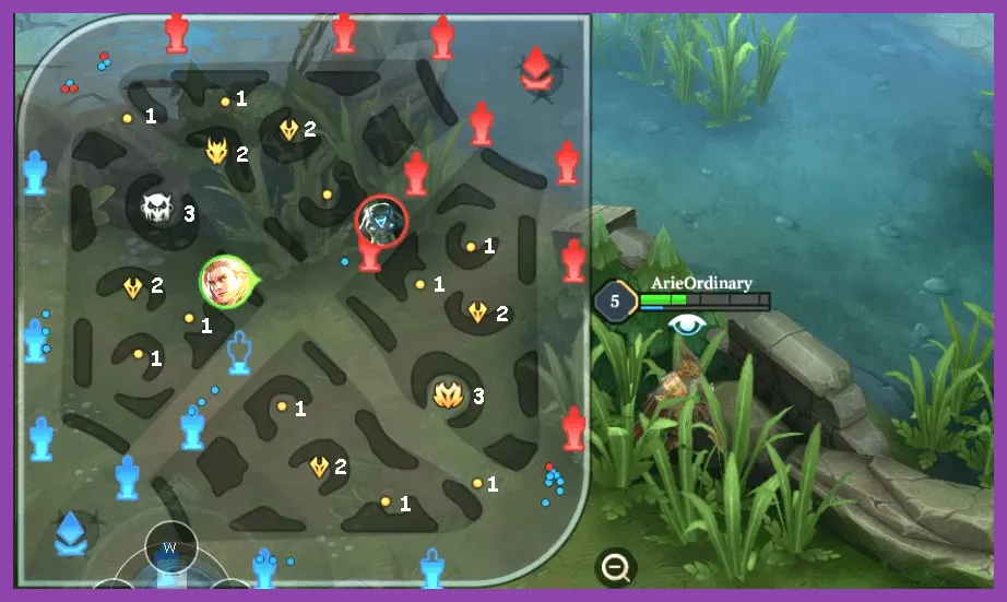 AoV jungler clearing jungle camp with upgraded tier 2 weapon