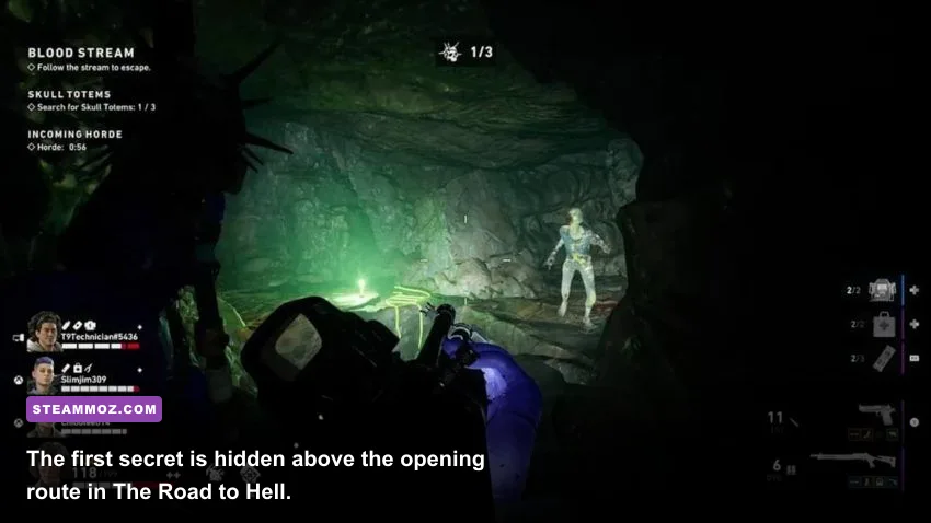 The Road to Hell secret location and golden skull in Back 4 Blood Children of the Worm