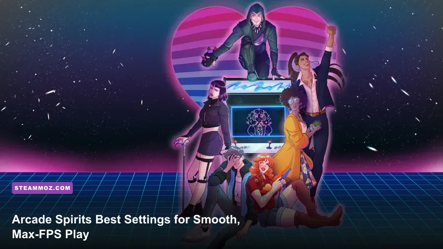 Arcade Spirits gameplay showing a colorful neon arcade interior