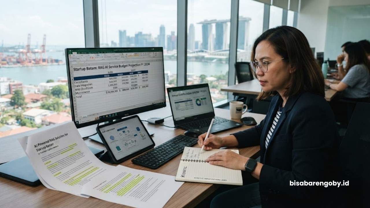 Chief Technology Officer (CTO) memproyeksikan anggaran saat mengevaluasi proposal jasa AI untuk startup di Batam berbasis RAG