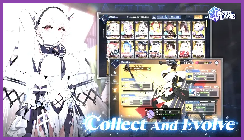Azur Lane dorm with shipgirl skins and furniture
