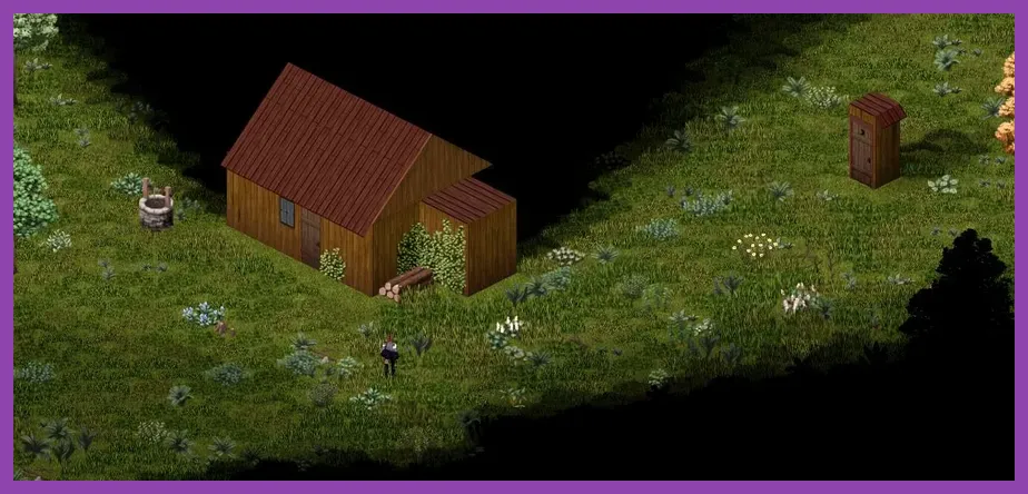 Project Zomboid isolated woodland cabin containing survival supplies and hunting gear