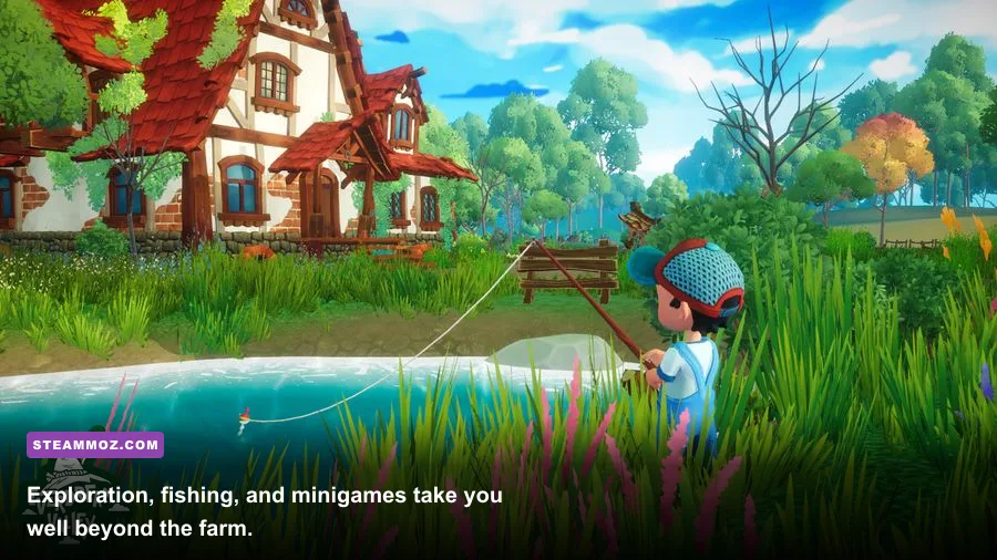 Everdream Valley character exploring a river and countryside