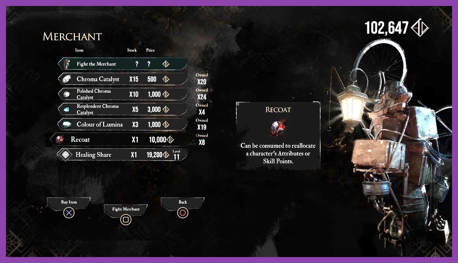 Character skill menu and gear optimization in Clair Obscur Expedition 33