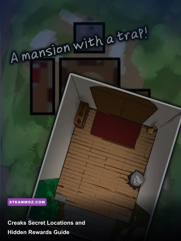 Creaks underground mansion with hidden passage and strange mechanical furniture