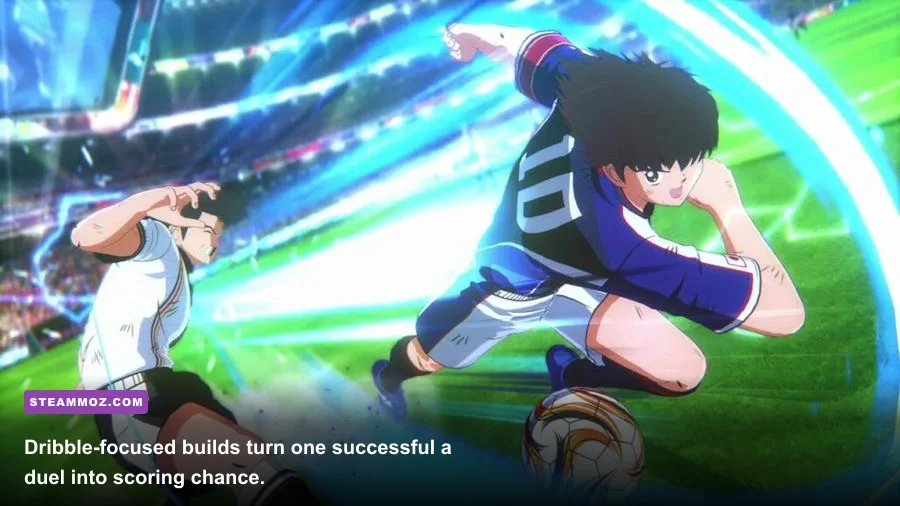 Captain Tsubasa Rise of New Champions New Hero winning a dribble duel