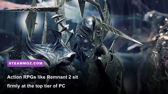 A player aiming a customized long gun at a gothic creature in Remnant 2