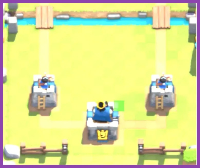 Clash Royale King Tower activated against Goblin Barrel using Tornado