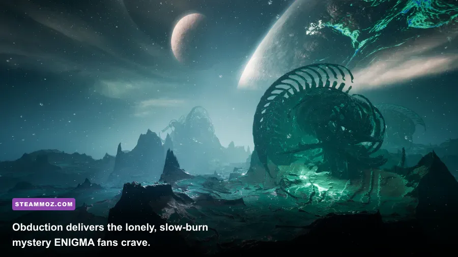 Obduction alien landscape with a mysterious machine