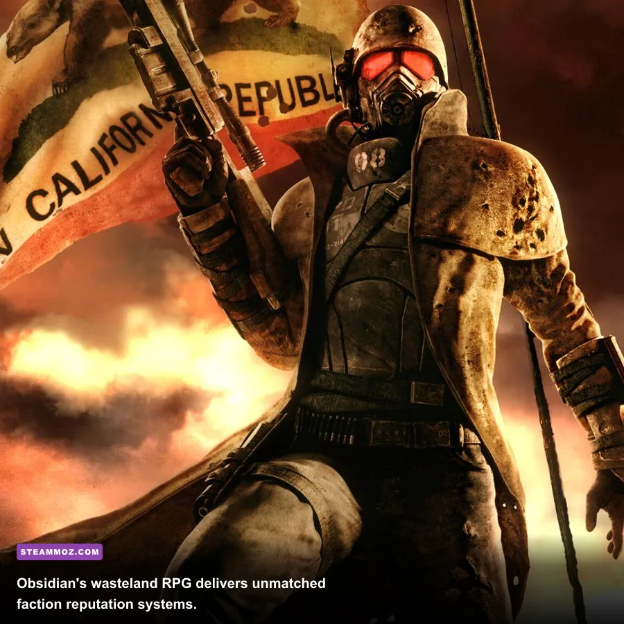 NCR Veteran Ranger overlooking the Mojave Wasteland in Fallout New Vegas
