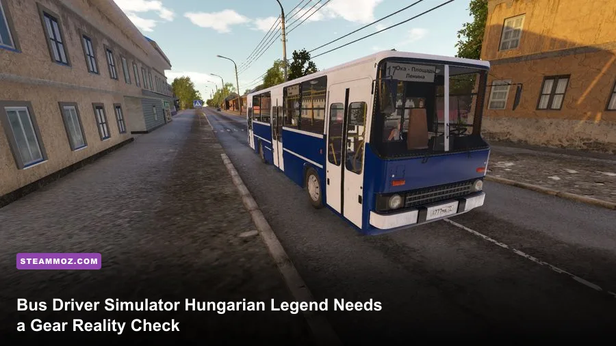 Bus Driver Simulator Hungarian Legend bus driving through a city