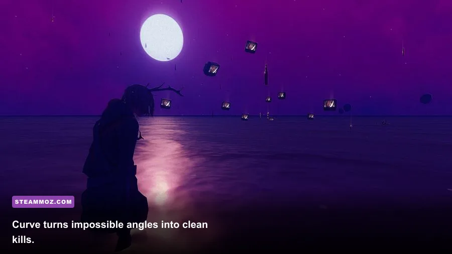 A curved bullet trajectory in Children of the Sun