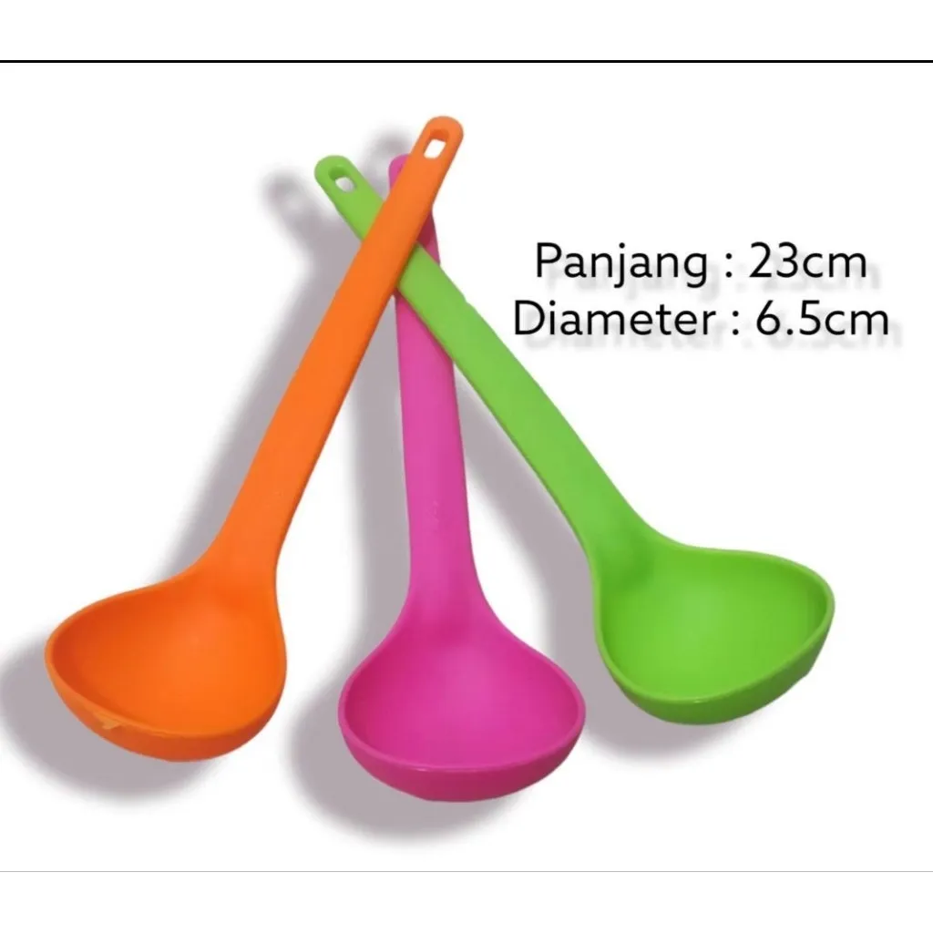 Set Centong Irus Warna 3 pcs / Irus Sayur Centong Sayur Soup Isi 3 Warna-Warni Plastik Tebal KH - Gambar 4