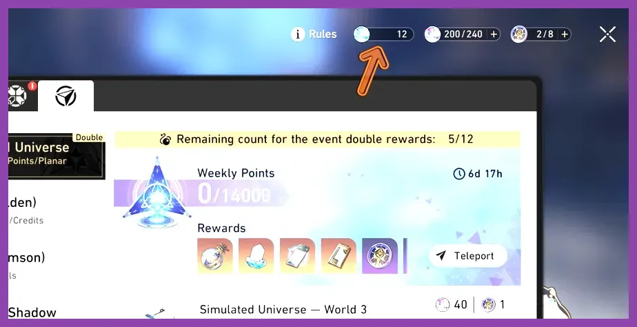 Honkai Star Rail Trailblaze Power energy gauge interface