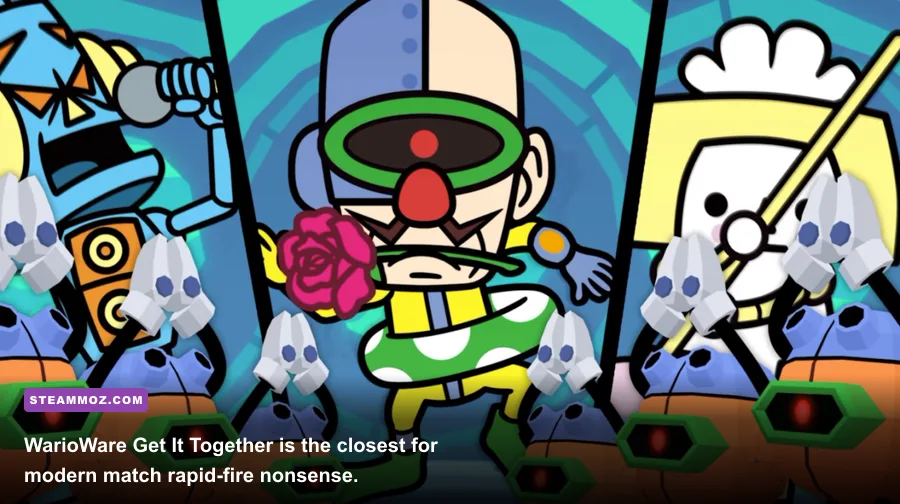 WarioWare Get It Together characters playing fast microgames