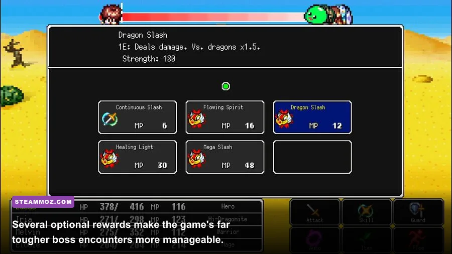 Dragon Lapis party fighting a major boss