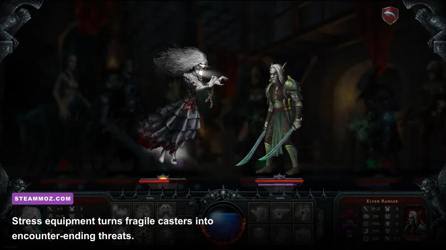 Banshee and Lich minions using stress attacks in Iratus Lord of the Dead
