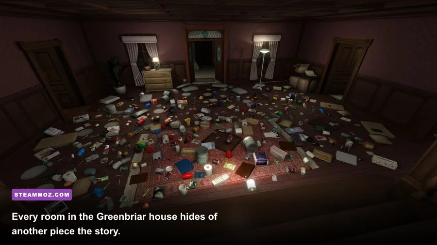 Gone Home entry hall inside the Greenbriar family house