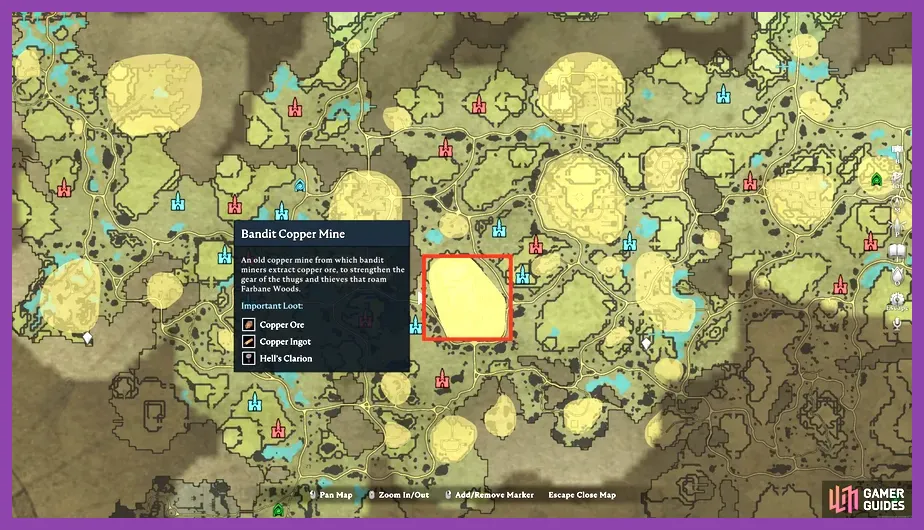 V Rising player mining copper ore in Farbane Woods