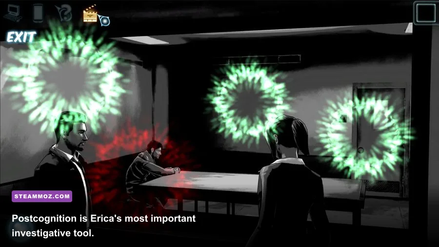 Erica Reed using her postcognition ability at a crime scene in Cognition