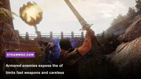 Aran de Lira fighting an armored knight in Blades of Fire