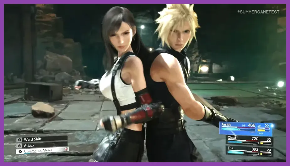 Cloud and Tifa fighting enemies in Final Fantasy 7 Rebirth on PC