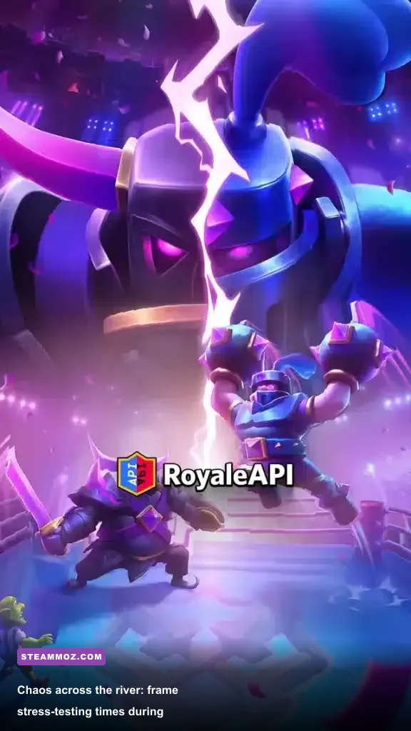 Chaotic 2v2 arena clash with heavy spell particle effects