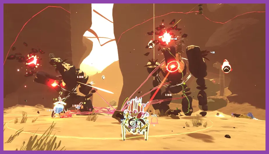 Risk of Rain 2 chaotic co-op gameplay on handheld
