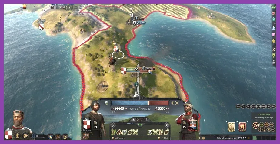 Crusader Kings 3 military campaigns and war interface