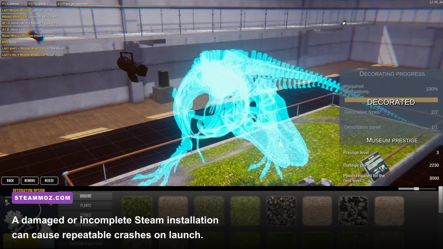 Steam properties window for verifying Dinosaur Fossil Hunter game files