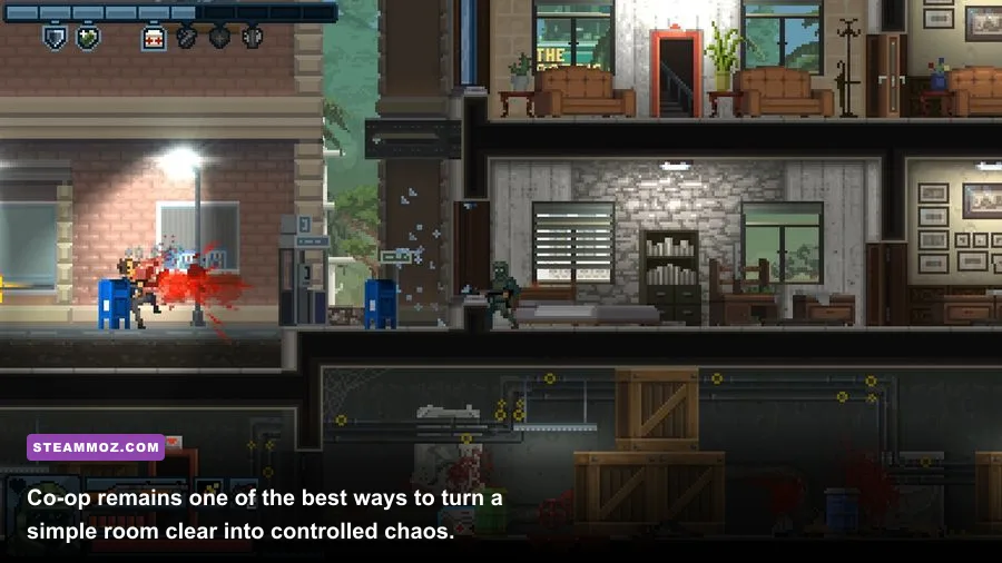 Two players coordinating a hostage rescue in Door Kickers Action Squad