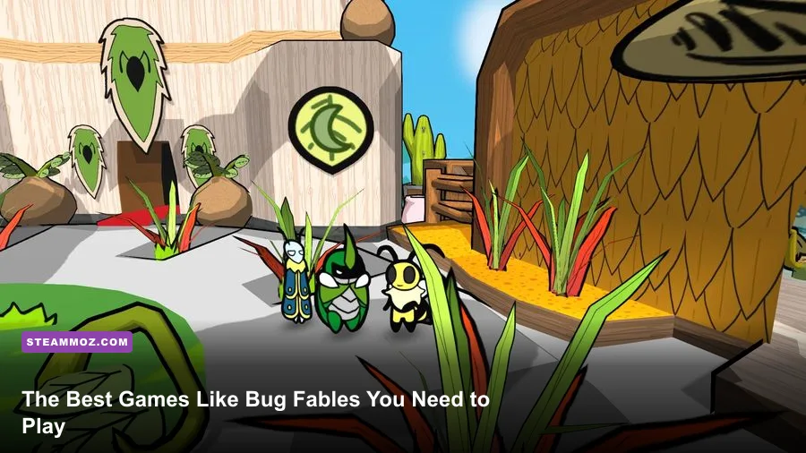 Bug Fables The Everlasting Sapling party fighting enemies in a colorful RPG battle